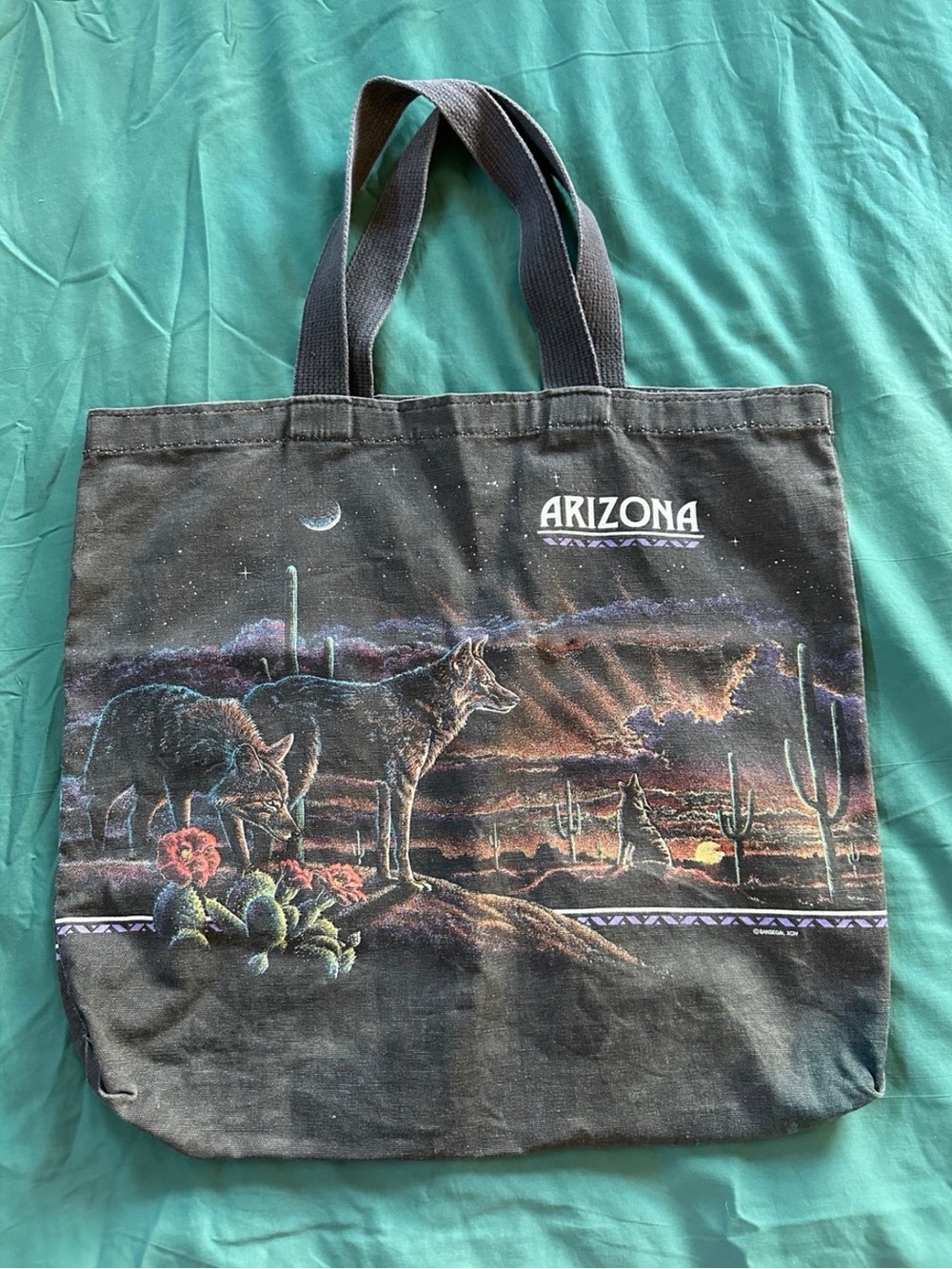 Arizona Jean Company Desert Coyote Canvas Tote Bag - Black